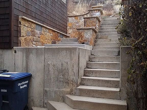 Steps to backyard 