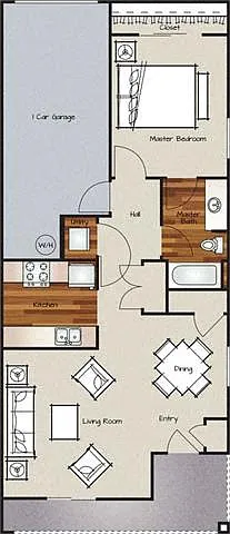Floor plan 1x1 Renovated