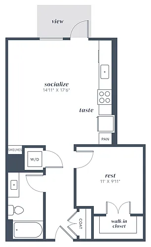 Floor plan 1X1 A1