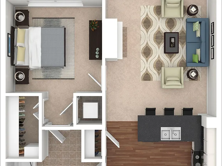 1 BD / 1 BA 743 SF