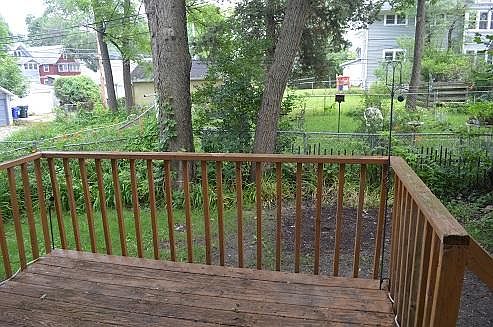 Deck and backyard