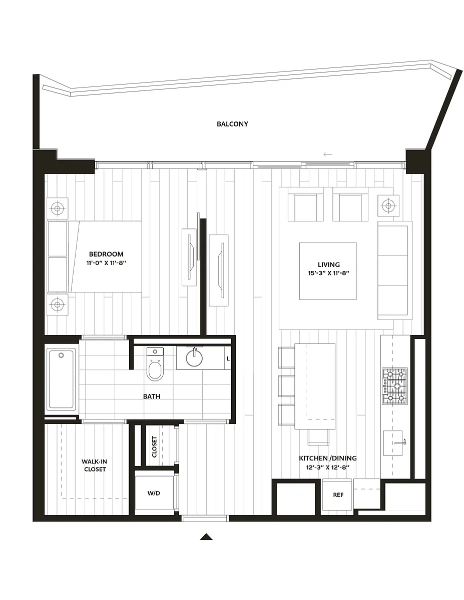 Floor plan 1 Bed/1 Bath-A4