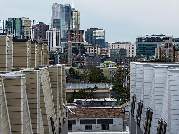 Downtown views from rooftop patio