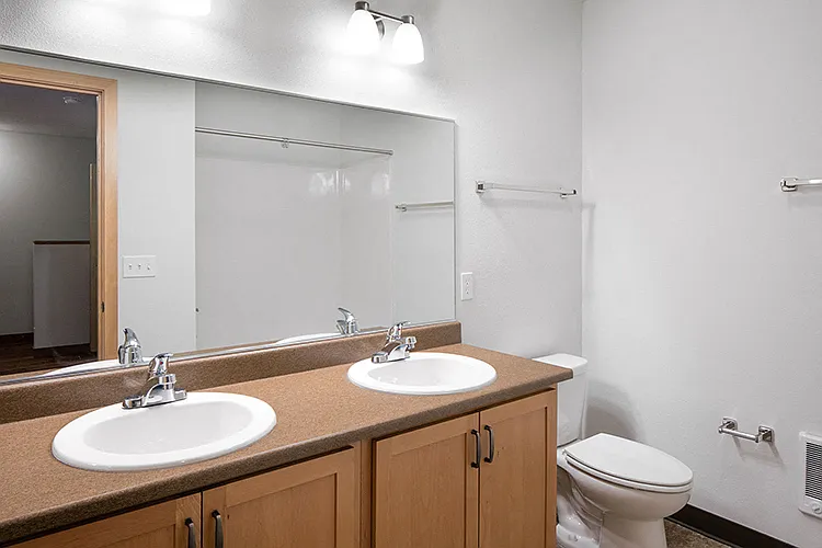 Some units feature convenient double sinks.