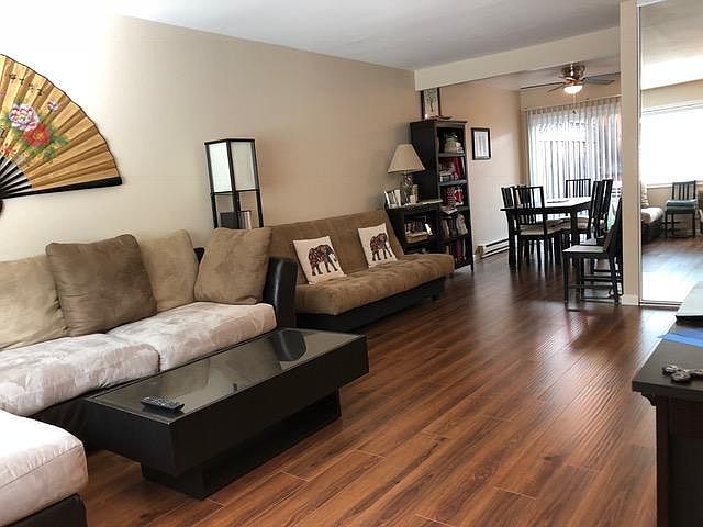 Spaceous living room open to dining area
