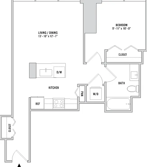 One Bedroom A-12 - 678 Sq. Ft. - Floors 3-4 One Bedroom A-12 - 678 Sq. Ft. - Floors 3-4