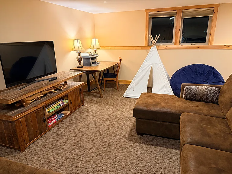 Finished Basement - Small Office Setup, Play space