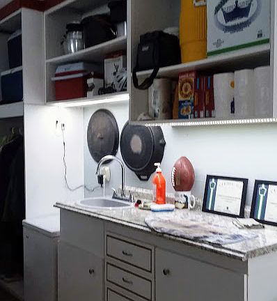 Sink area in garage