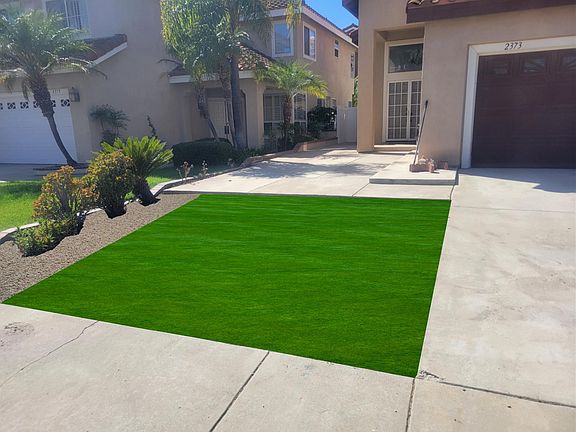 After artificial grass installation (rendered image)