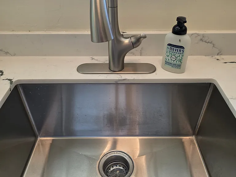 New stainless steel sink.
