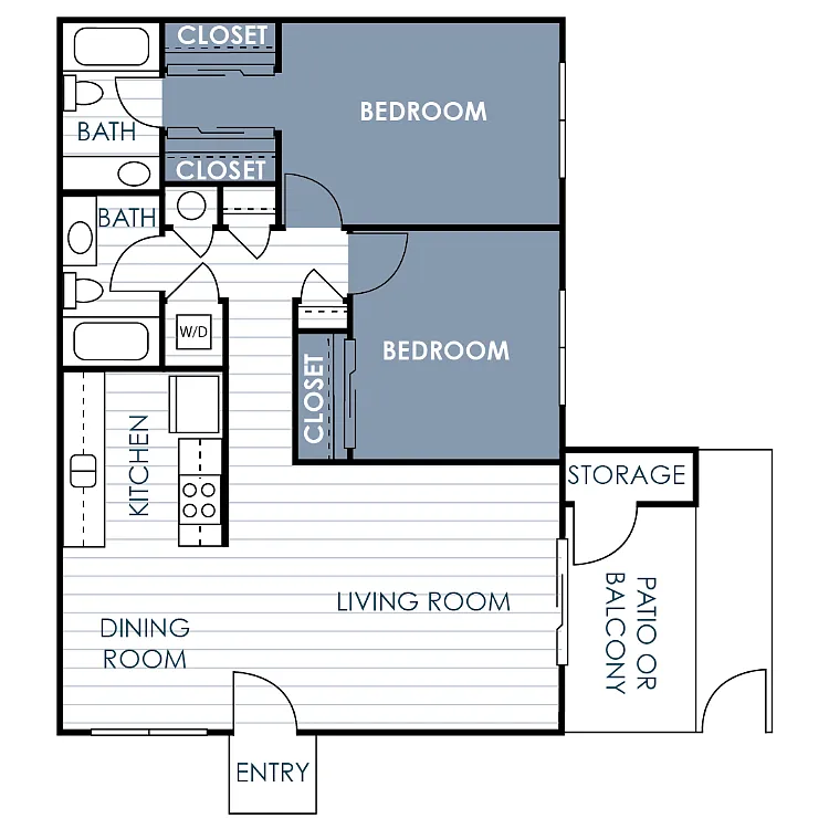 Floor plan 2 Bedroom 2 Bathroom A