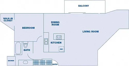 Floor plan 1 Bedroom/ 1 Bath