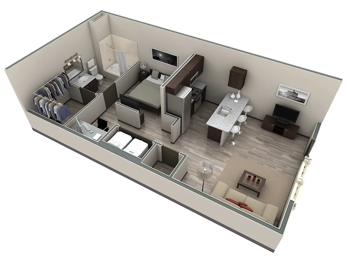 Floor plan Studio Retreat Courtyard