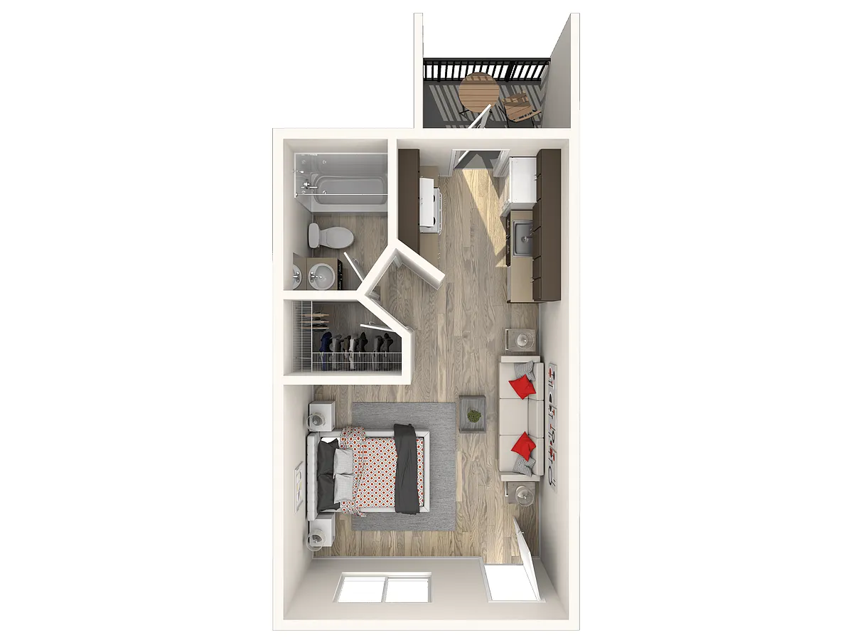 Floor plan Pecan - Studio