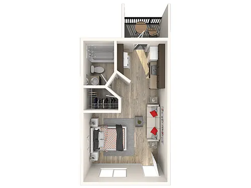 Floor plan Aspen - Studio