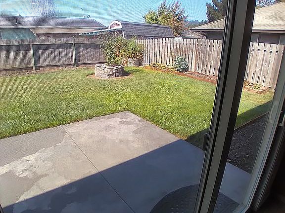 Back yard from sliding door 