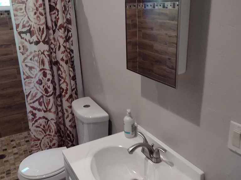 Master bathroom sink and toil