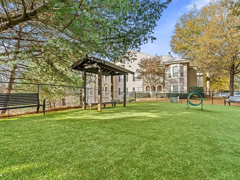 Leash-free bark park at Hawthorne at the Carlyle in Greenville, SC