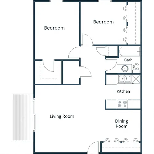 Floor plan Two Bedroom 21A