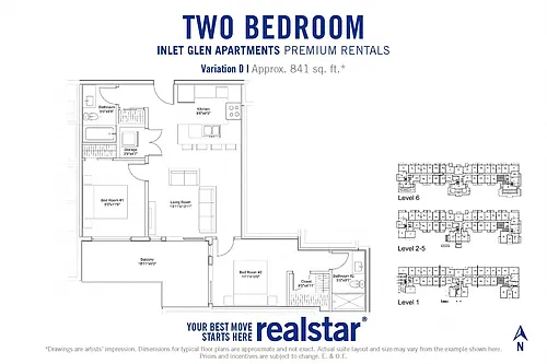 Floor plan 2 Bed 2 Bath D