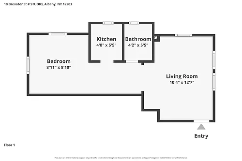 Floor plan 1 BR / 1 BA