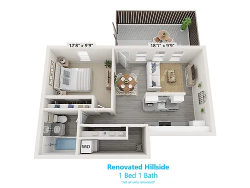 Floor plan 1 Bed 1 Bath - C