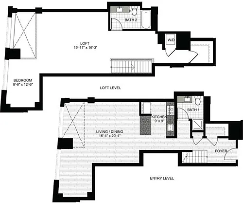 Floor plan 1 Bedroom ZZ