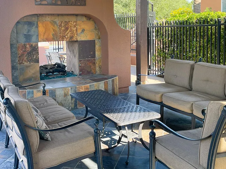 Clubhouse fireplace and lounging area