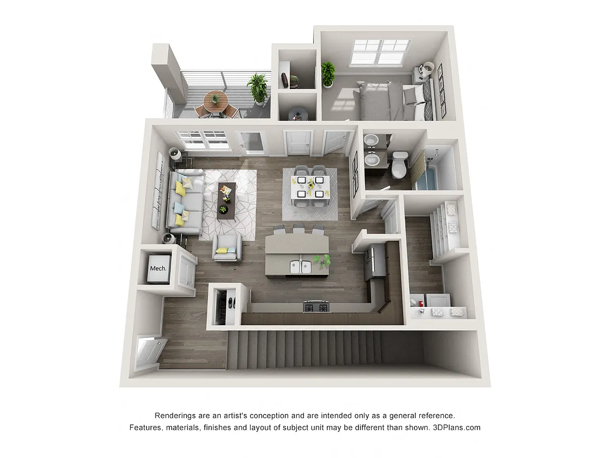 Floor plan 1x1 BFG