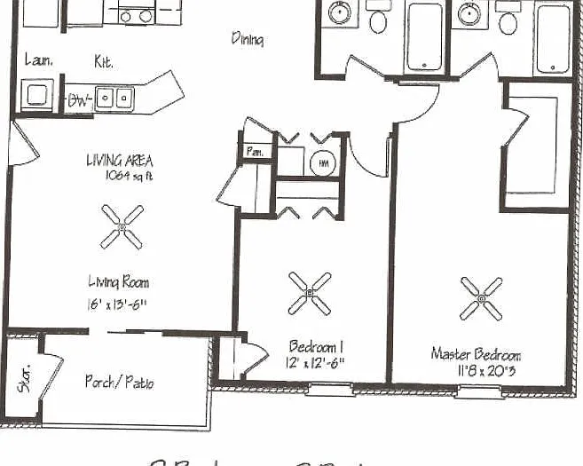 2 bed, 1064 sqft, $950 — Photo 2