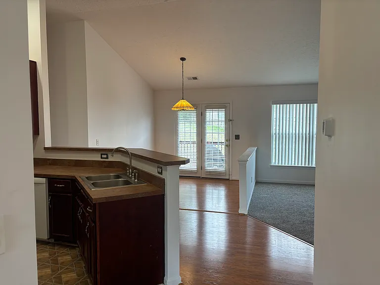 open kitchen with dining and living room