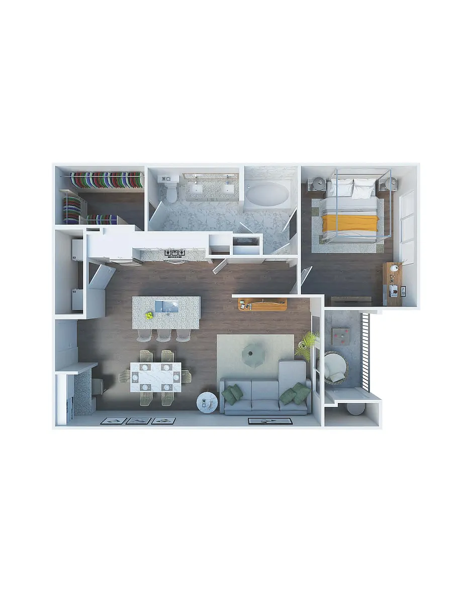 Floor plan 1 Bed 1 Bath