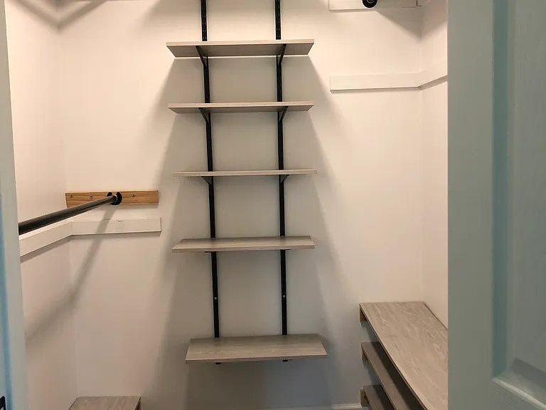 walk in closet in master bedroom