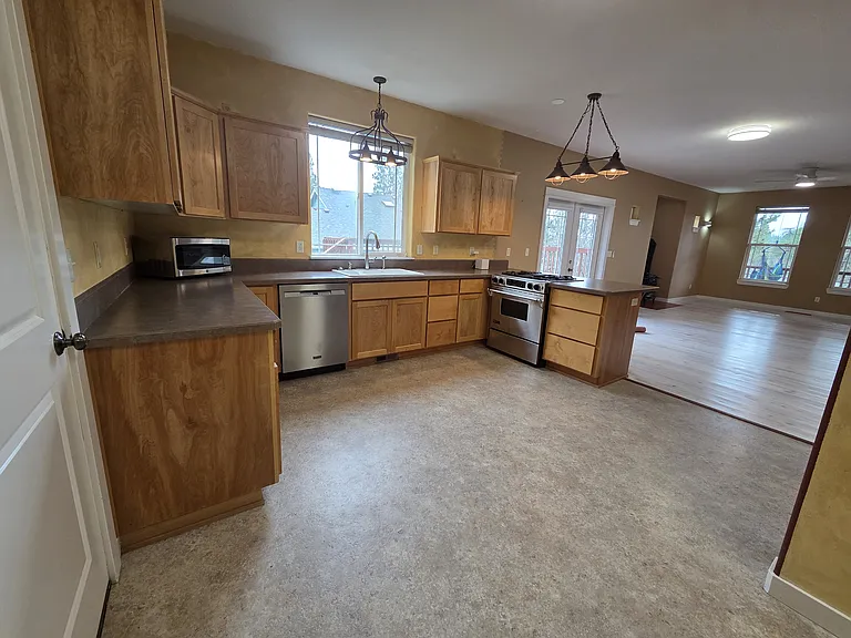 View of kitchen from mud room