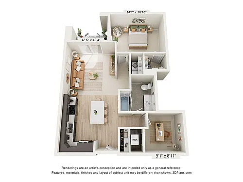 Floor plan HH-1x1DJ