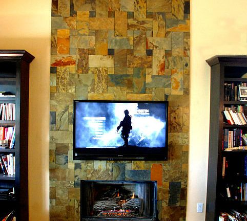 Fireplace + new floor-to-ceiling monolith