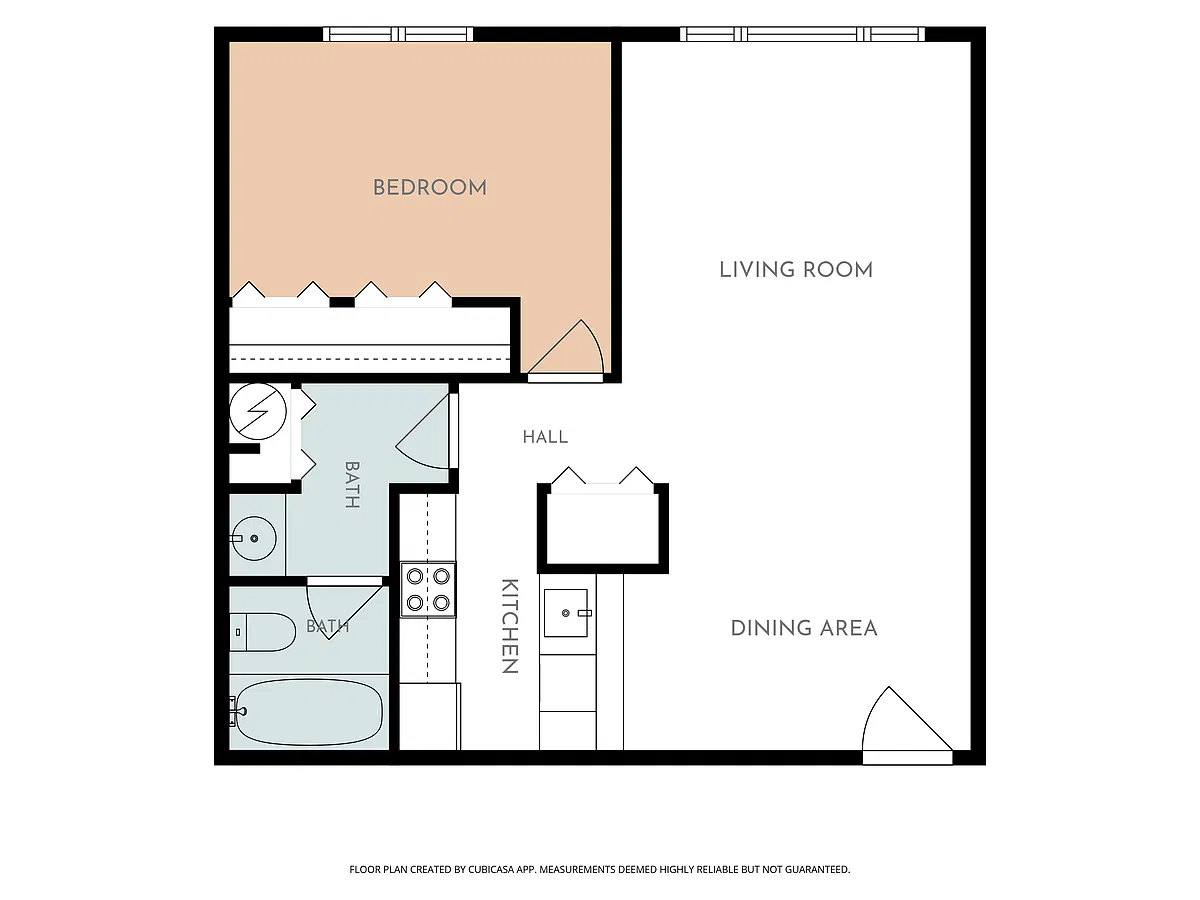 Floor plan One Bed One Bath