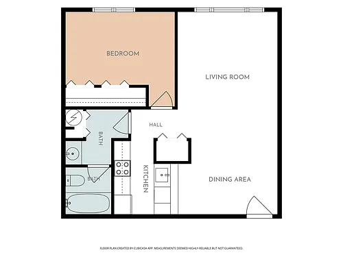 Floor plan One Bed One Bath