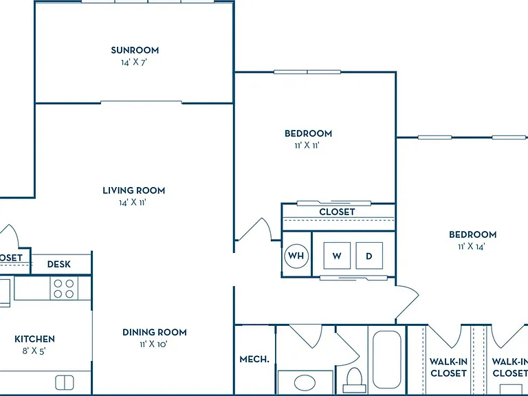 2 Bedroom | 1 Bath | 1135 SF 2 Bedroom | 1 Bath | 1135 SF