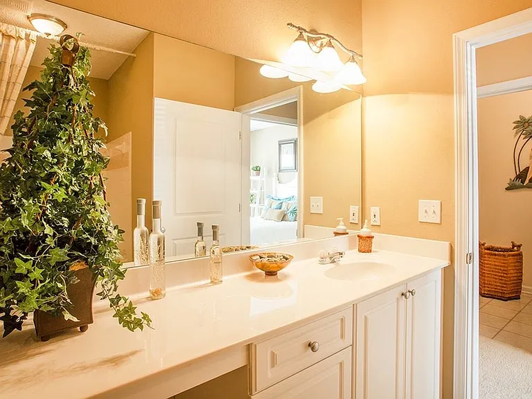 Elevate your daily routine in our apartment bathroom