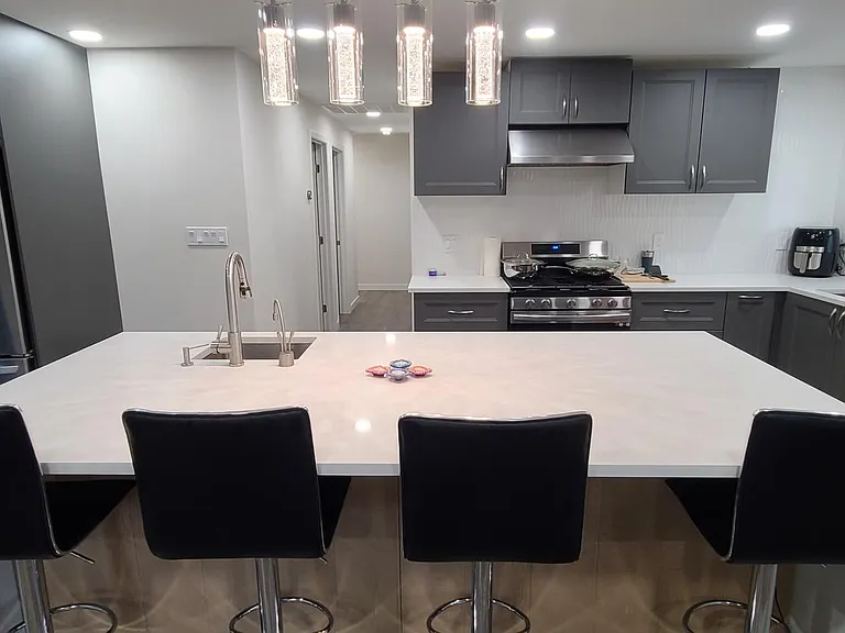 Stainless Steel Appliances, Pendant lights and vent hood