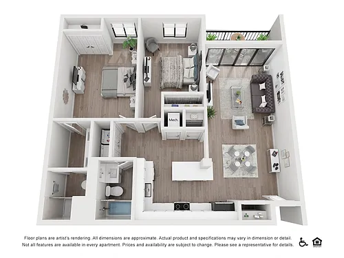 Floor plan 2 Bedroom 2 Bathroom A