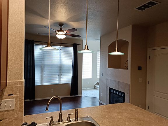 Entry and living room from kitchen