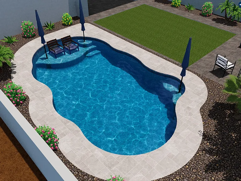 Pool builder's pool rendering