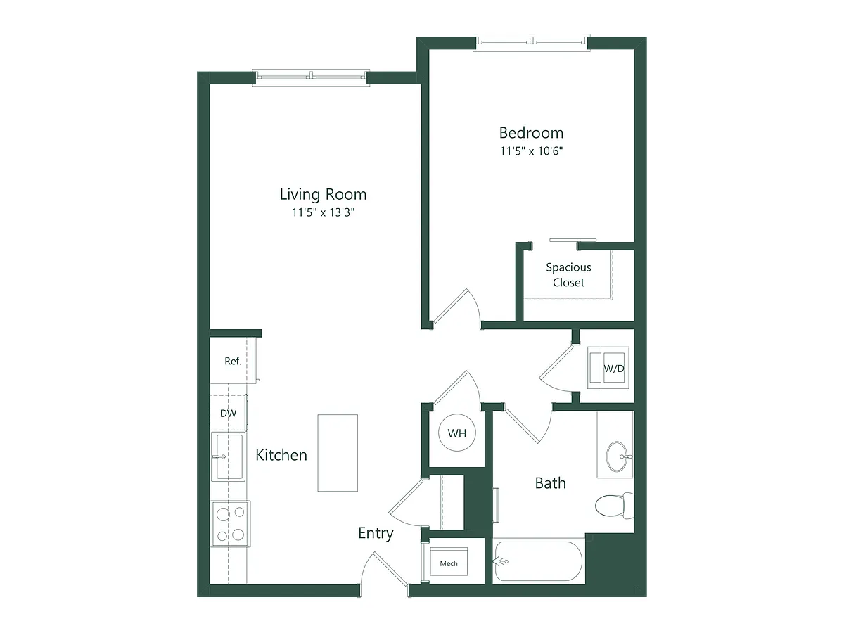 Floor plan 1 Bed