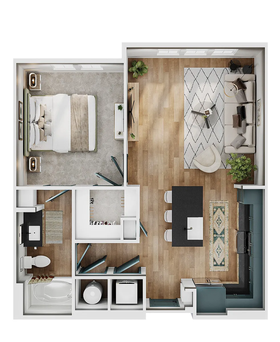 Floor plan A2 (1 Bedroom)