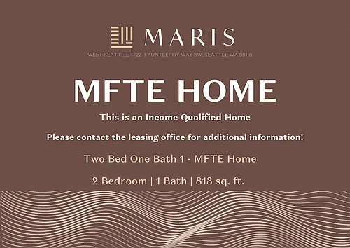 Floor plan Two Bed One Bath 1 MFTE