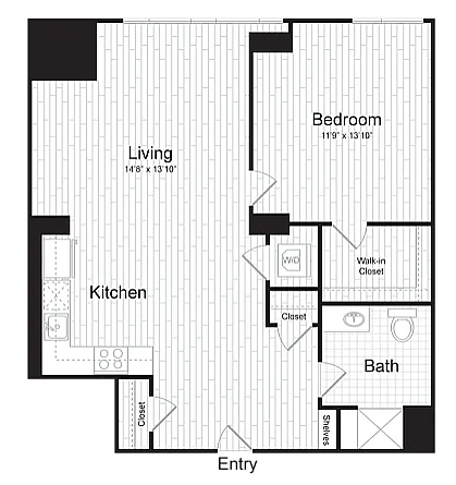 Floor plan 1 BR J