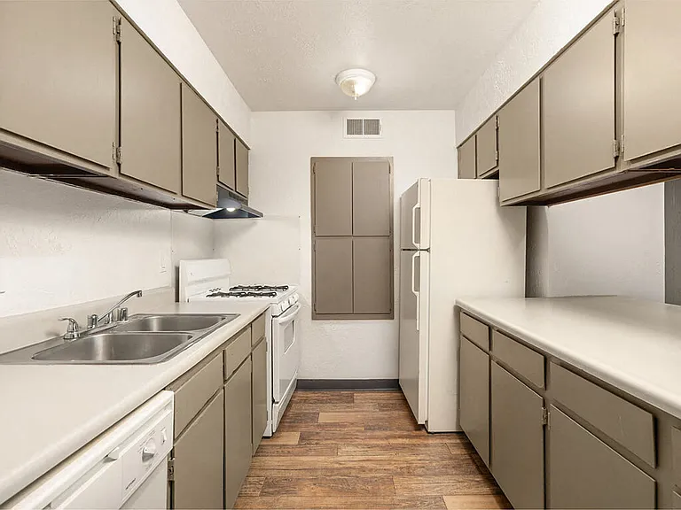 Galley Style Kitchen with Double Sink