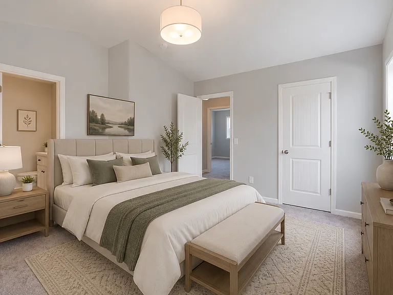 Virtually stage Main bedroom
